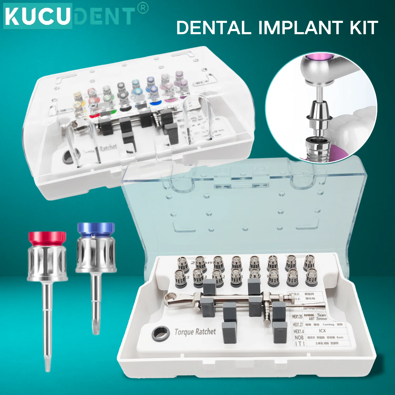 طقم أدوات مفك الأسنان زرع مفتاح العزم السقاطة 10-70NCM جودة عالية العالمي سائق الأسنان ومجموعة مفاتيح الربط #2