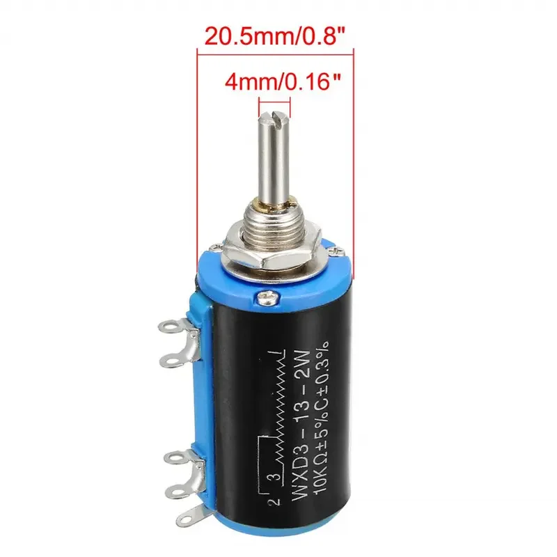 WXD3-13-2W Precision Potentiometer/220/470/680/1K 2.2K 4.7K 5.6K 6.8 K10K 47K 100K Ohm Wirewound Multi-Turn Potentiometer