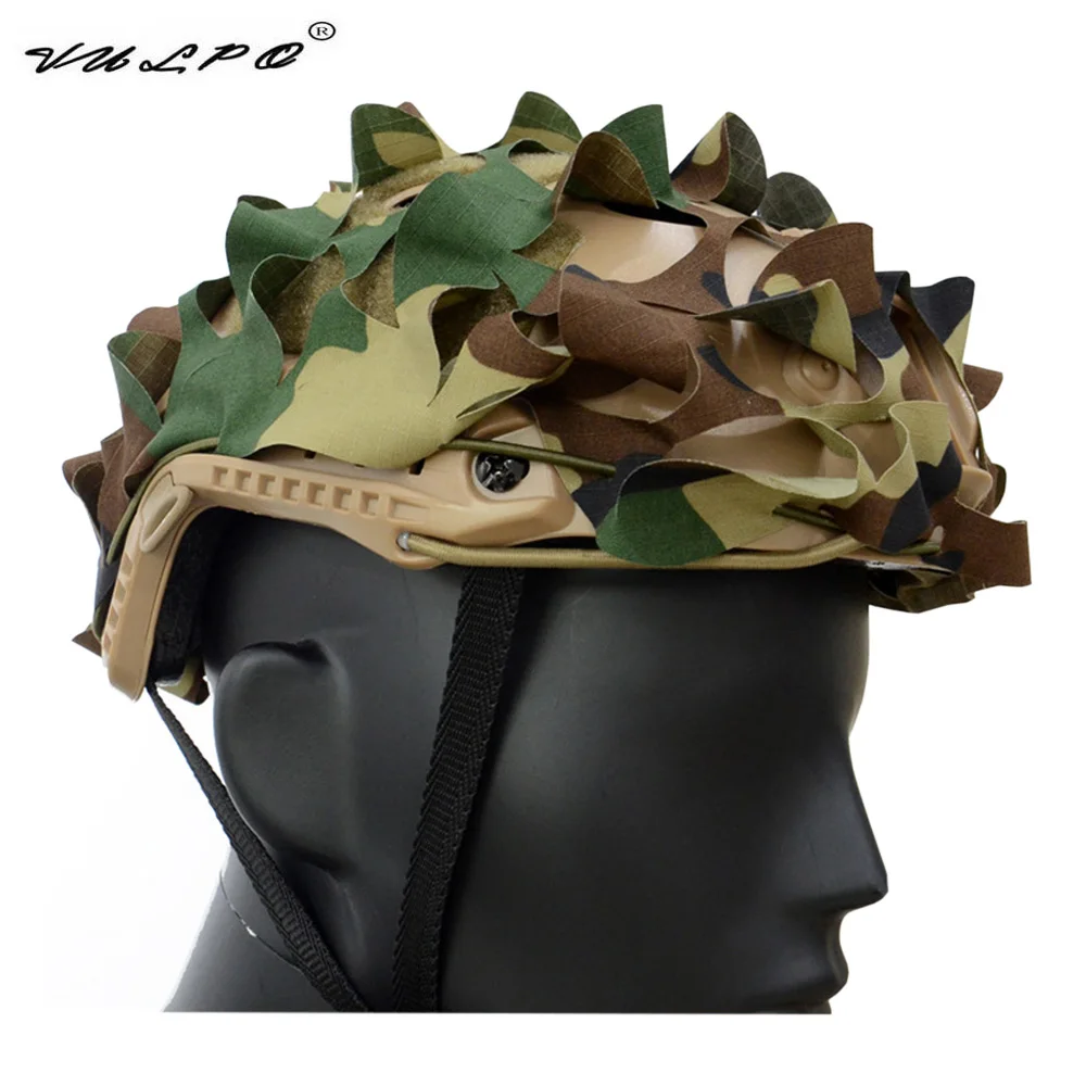 VULPO Tactical FAST Helmet Cover Ghillie Camouflage Helmet Cloth Cover CS Game Airsoft Equipment Helmet Accessories