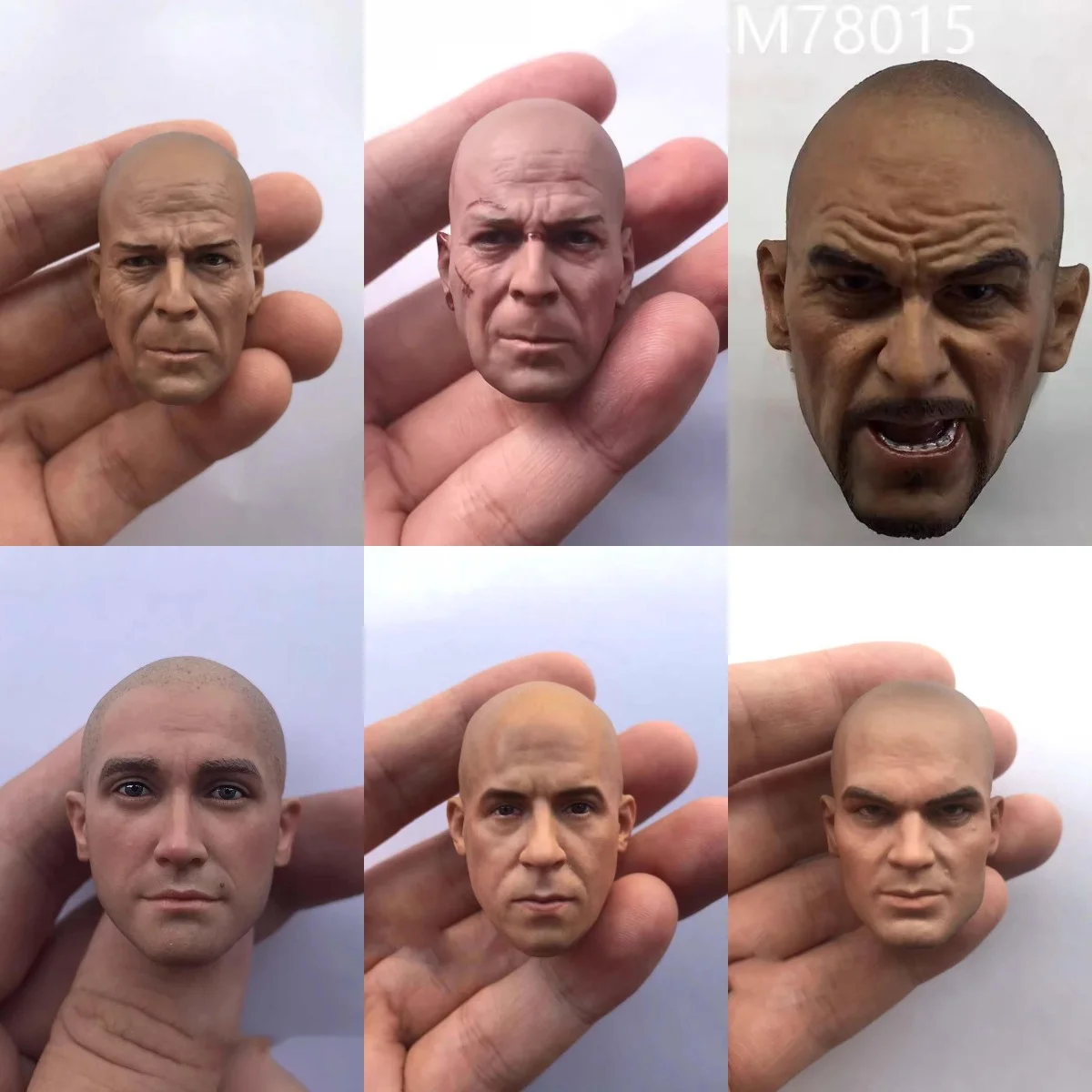 1/6 Russia Angry Head Sculpt Muscle Man Vin Diesel Brucee Police Killer Head Played Model for 12in TBL PH Action Figure Toy