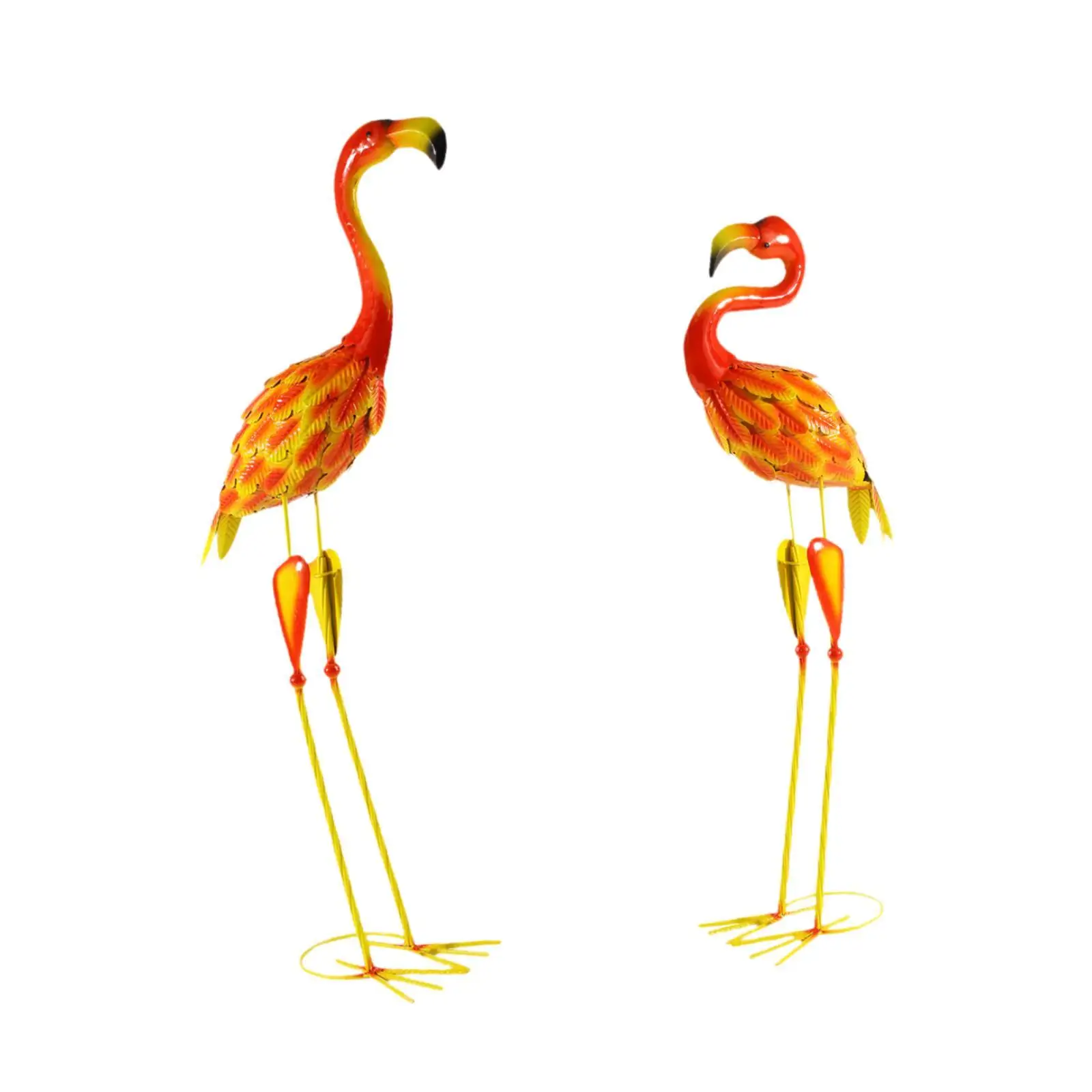 

2x Metal Flamingo Garden Statue Outdoor Sculpture for Festivals Hallway Home