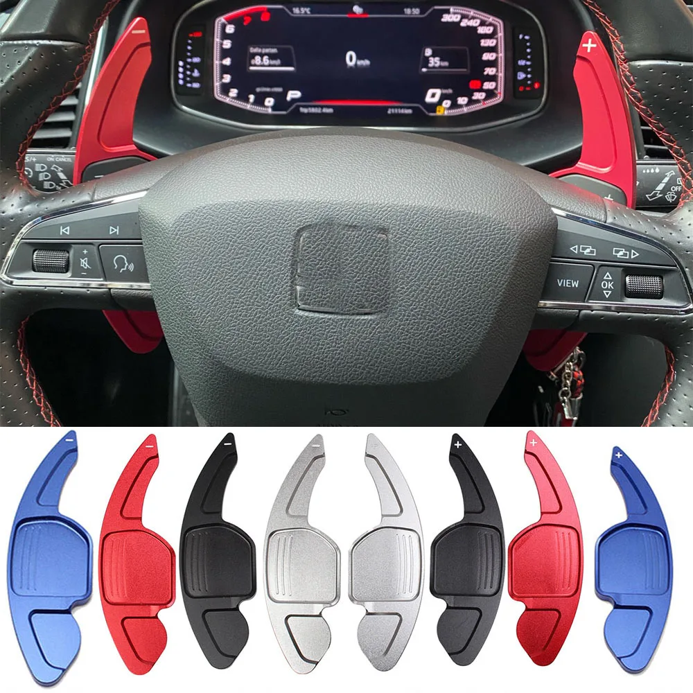 Steering Wheel Paddle Shifter Extension For Seat Leon Cupra 4 5F FR MK3 MK4 Alhambra Ateca Ibiza 6F Aluminum Shift Paddle Blade