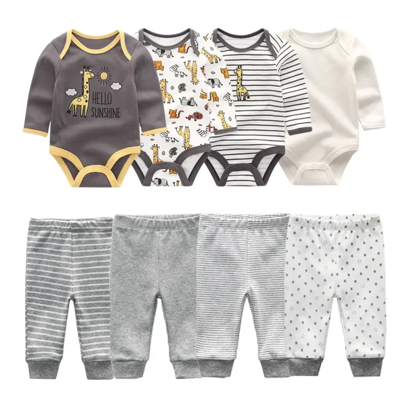 

Autumn Baby Girl Boy Clothes Cotton Sets Bodysuits+Pants Winter Clothing