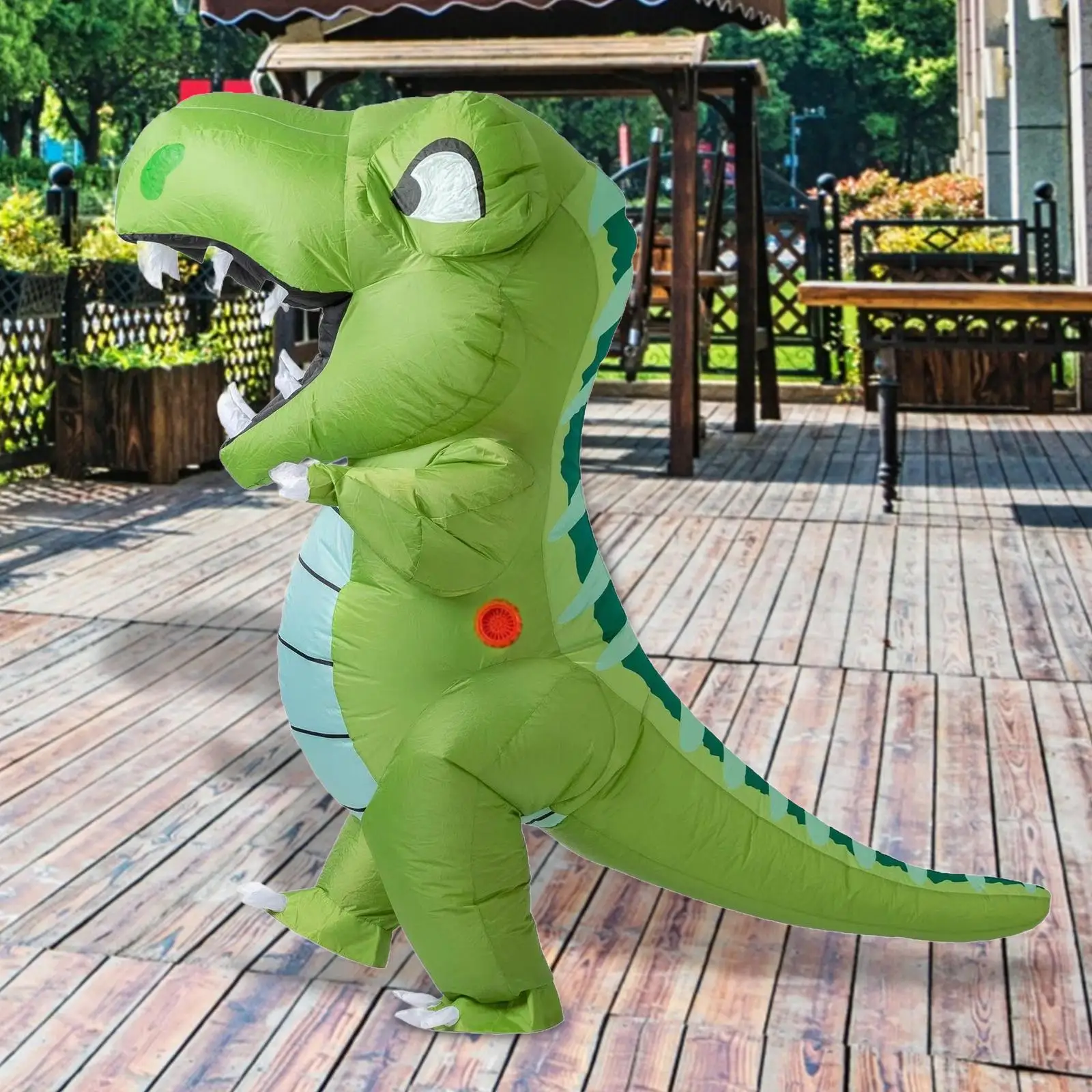 Disfraz de dinosaurio inflable para hombre y mujer, disfraz de t-rex para escenario, actuación, festivales, carnavales, fiesta temática, vacaciones