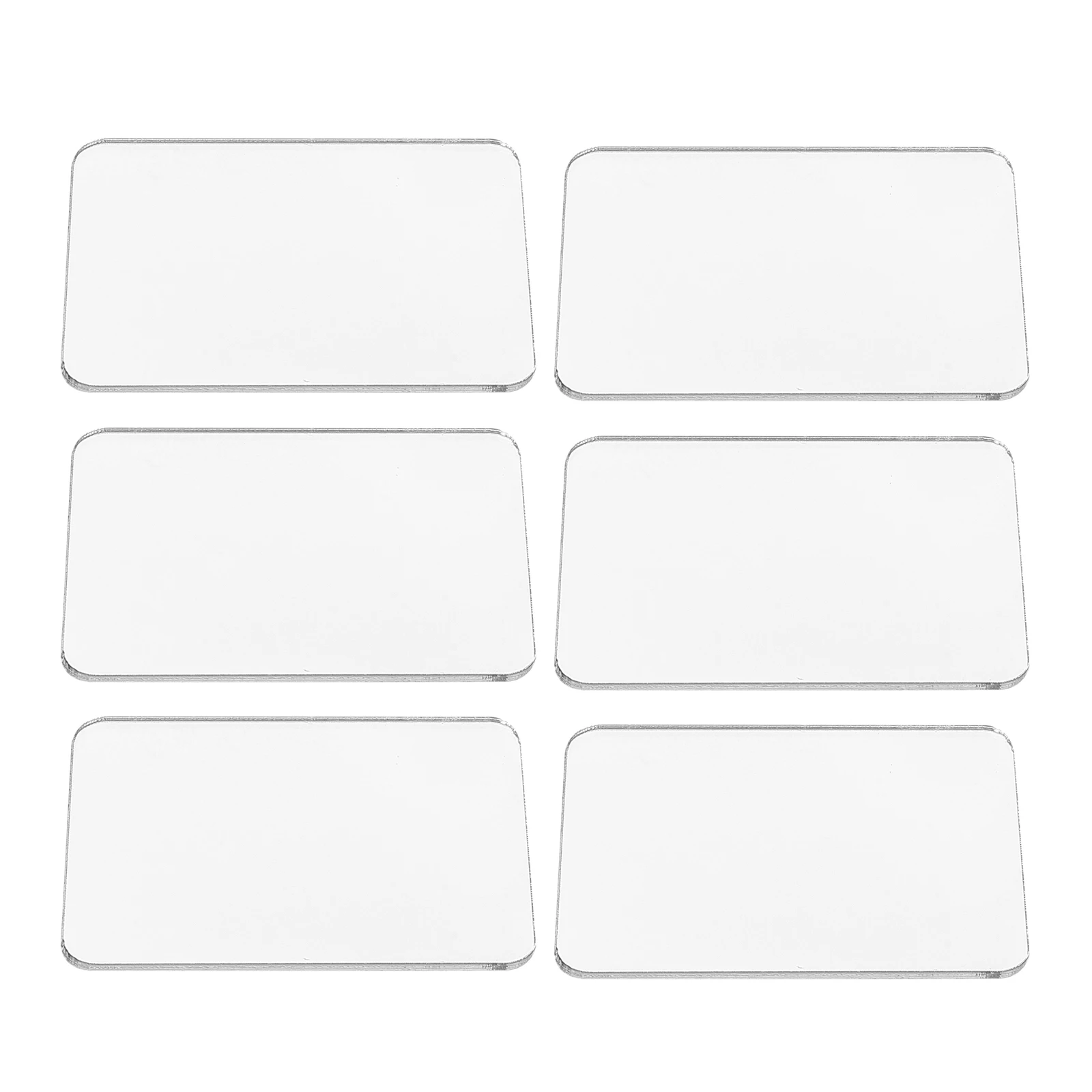 

6Pcs Acrylic Makeup Mirror Sticker Self Adhesive Peel Stick for Smartphone Case Phone Back Mirror Decal for Travel Office