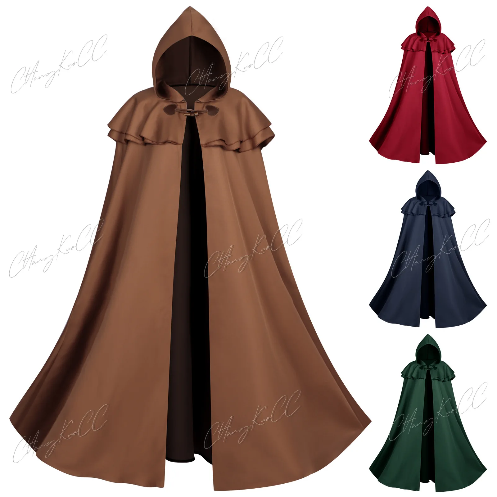 

Women's Cloak With Hood Renaissance Medieval Hooded Cloak For Women Halloween Hood Cape Loop Clasp