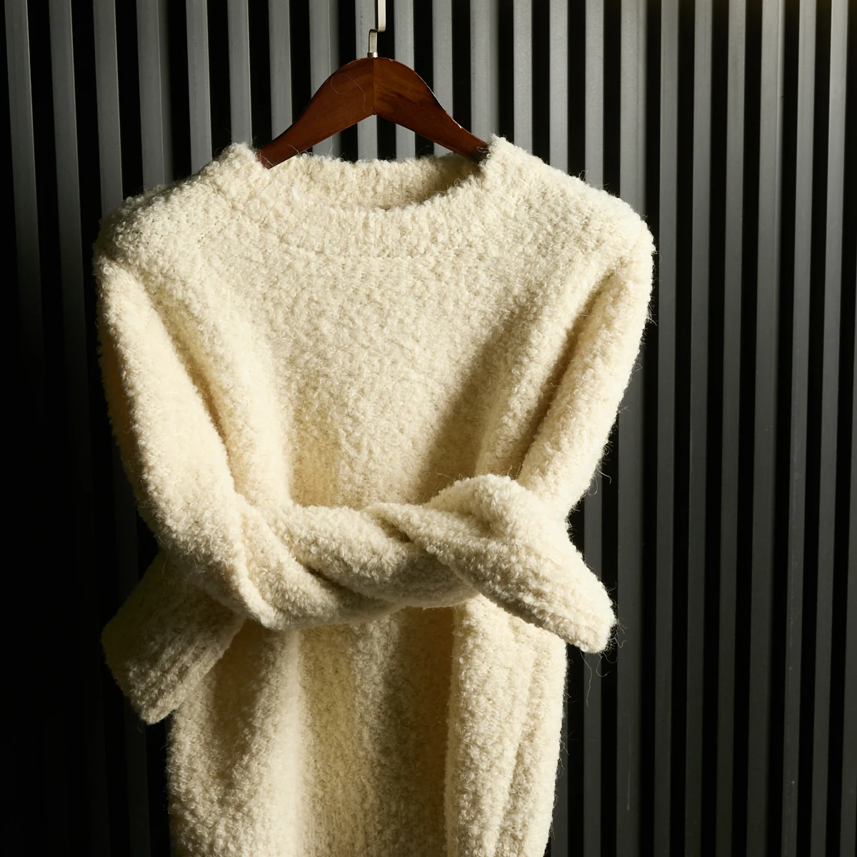 

Luxury Knitted Sweater Men's Heavyweight Vintage round Ne Wool Blend Camere Autumn Winter Faion Urban Sle Long Sve