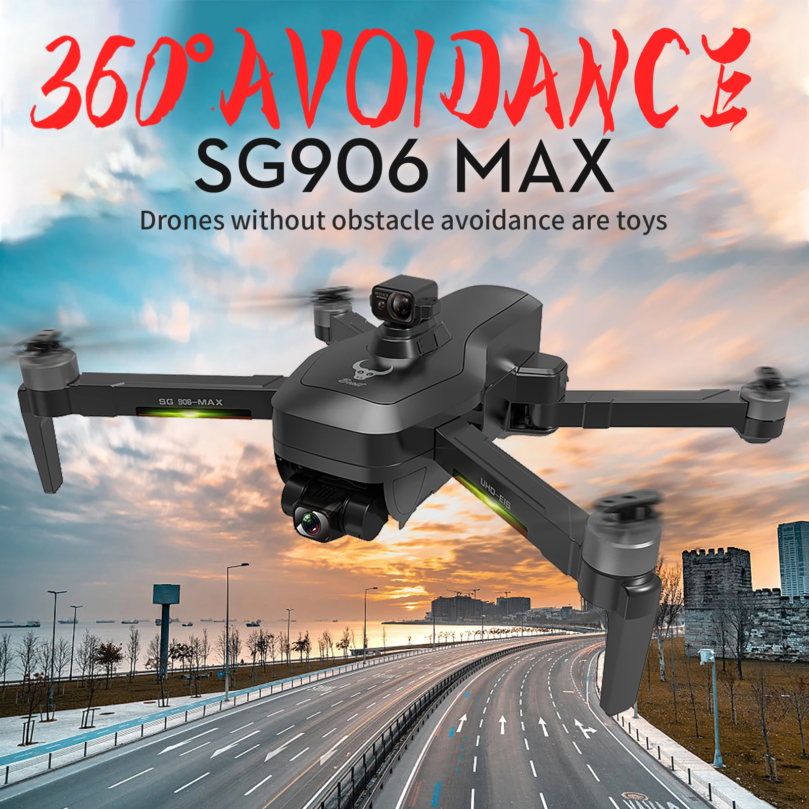 SG906 MAX Professional FPV 4K Camera Drone With 3-Axis Gimbal Brushless Folding Quadcopter 1200M Obstacle Avoidance GPS Drone