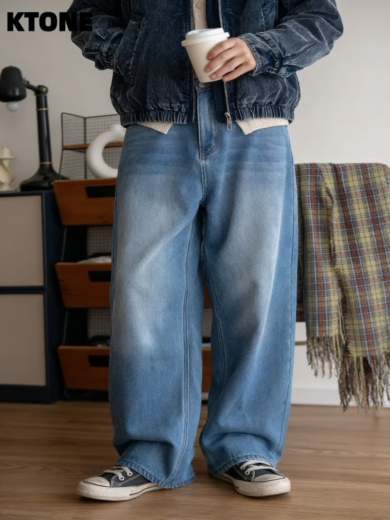 

Y2K Jeans Blue Baggy For Man Streetwear Minimalist Drip No accessories or belts included