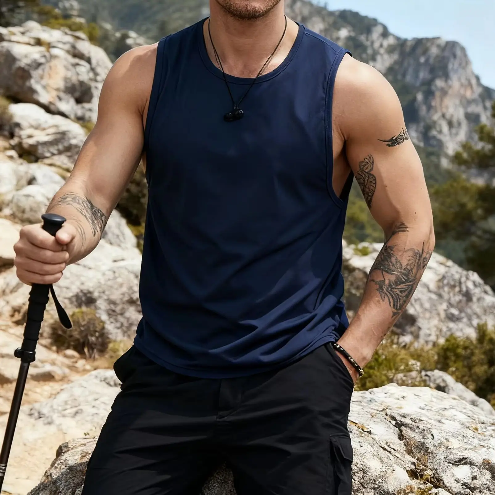 

Летняя мужская майка для спортзала, одежда для фитнеса и тренировок, быстросохнущая свободная рубашка без рукавов для бодибилдинга для мужчин, активный отдых на свежем воздухе