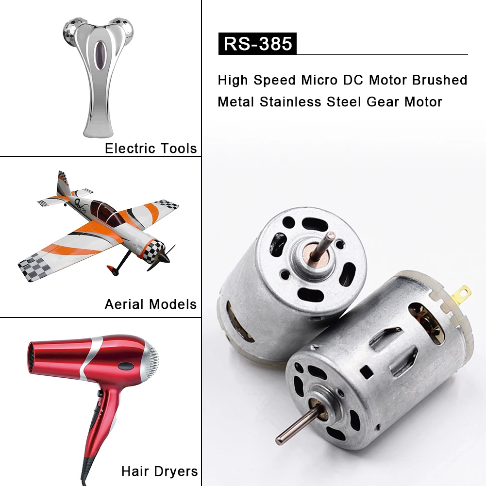 Carbon Brush Motor DC 12V 9800RPM High Speed Power Large Torque Carbon Brush DIY Appliance  Accessories