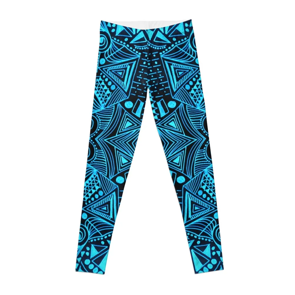 

Blue temple by Lorenzo skr Leggings workout shorts flared Women's push up Womens Leggings