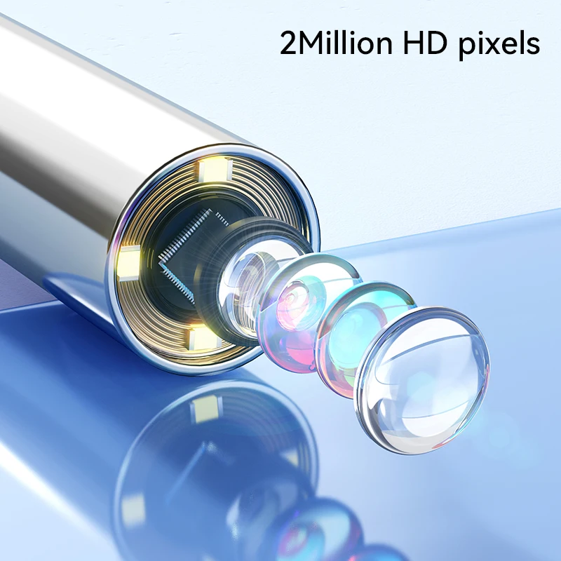 كاميرا ذكية لتنظيف شمع الأذن مع عدسة عالية الوضوح 3.9 ملم لتنظيف البشرة والأنف 1920*1080 بكسل بطارية 2000 مللي أمبير في الساعة مصباح LED ساطع