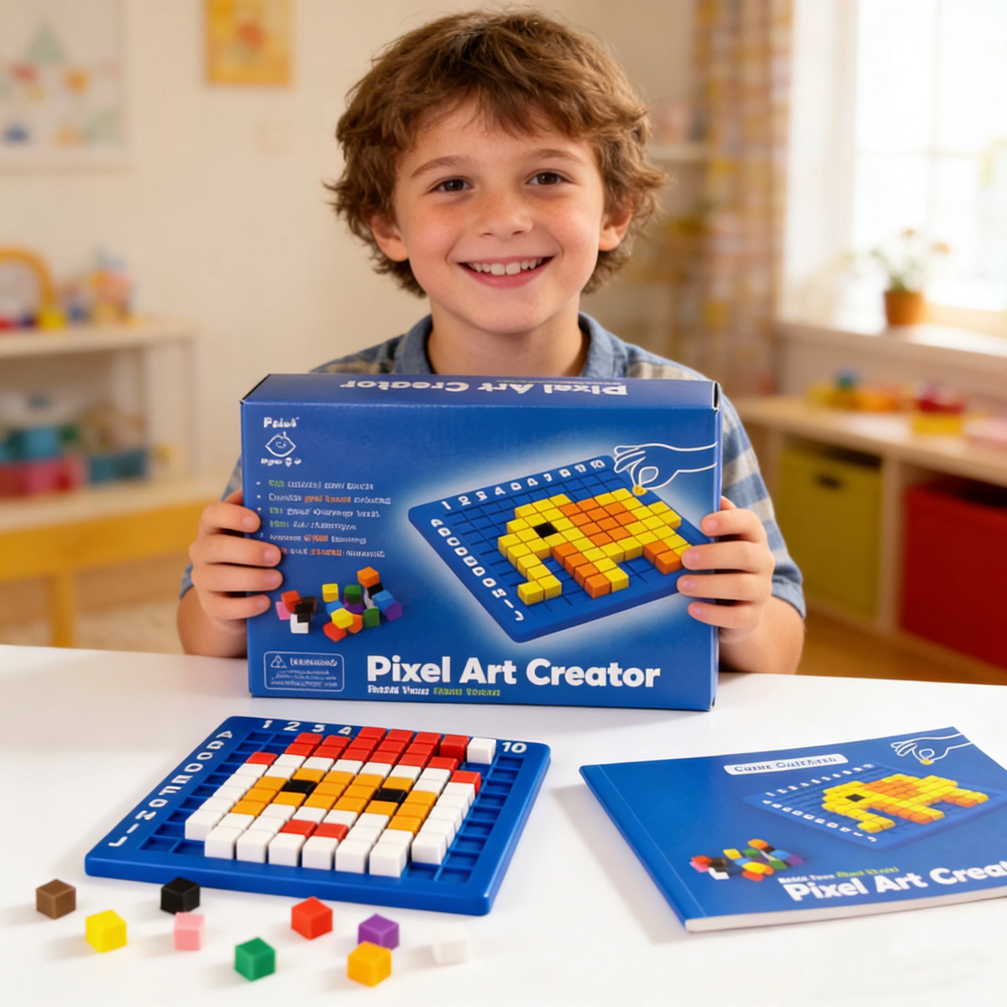 Kids Pixel Block Matching Puzzle Montessori Logical Thinking Training Educational Toy Gift for Boys Girls