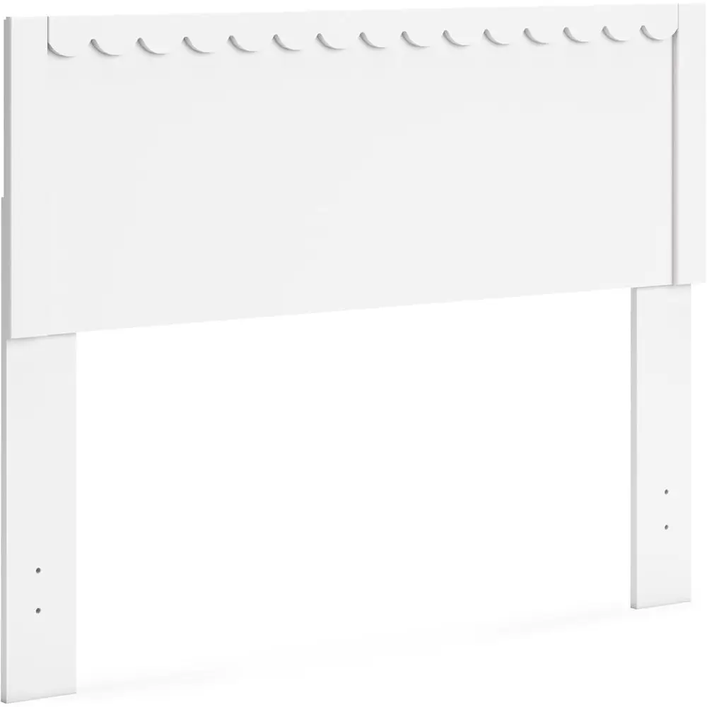 

Scalloped Wood Panel Headboard Attachment, Matte White Finish, Bed Not Included