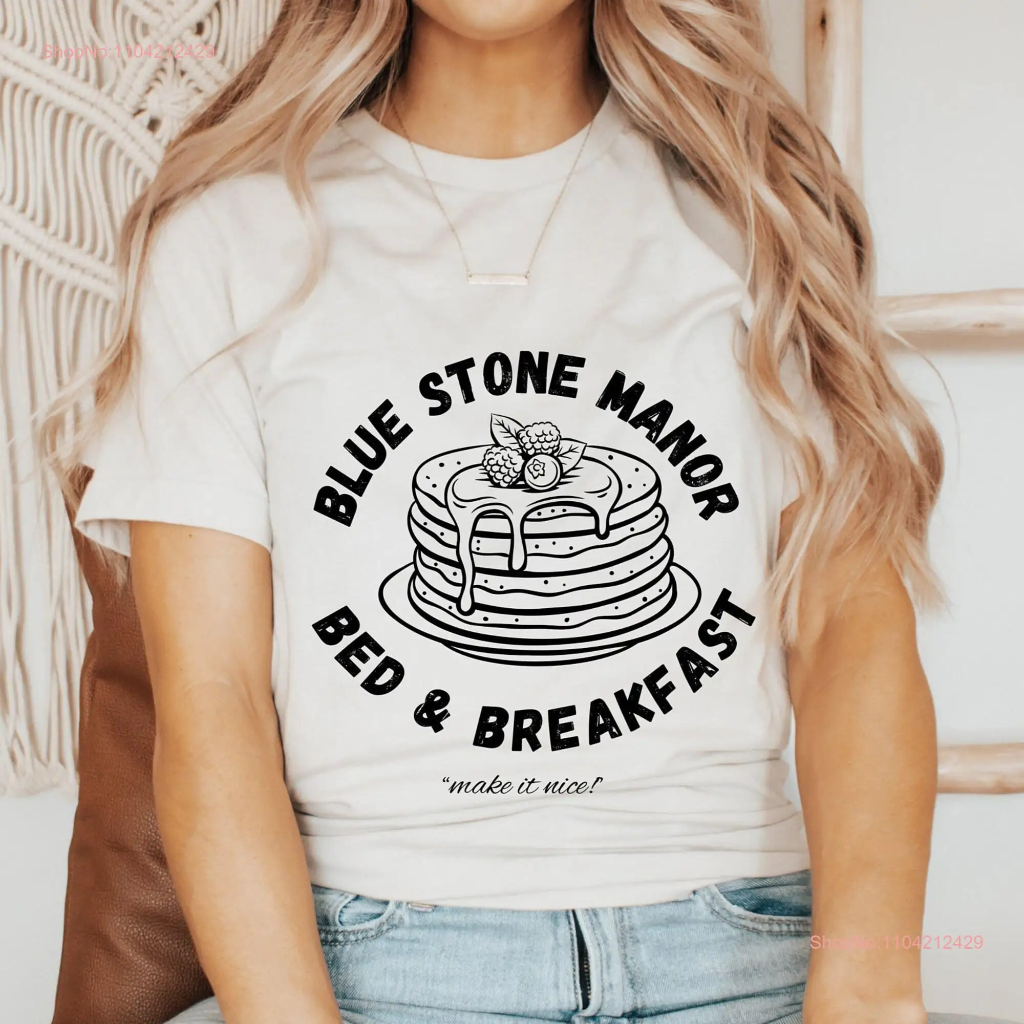 Blue Stone Manor Bed Breakfast Style Jersey  T Shirt Real Housewives of New York RHONY Themed long or short sleeves