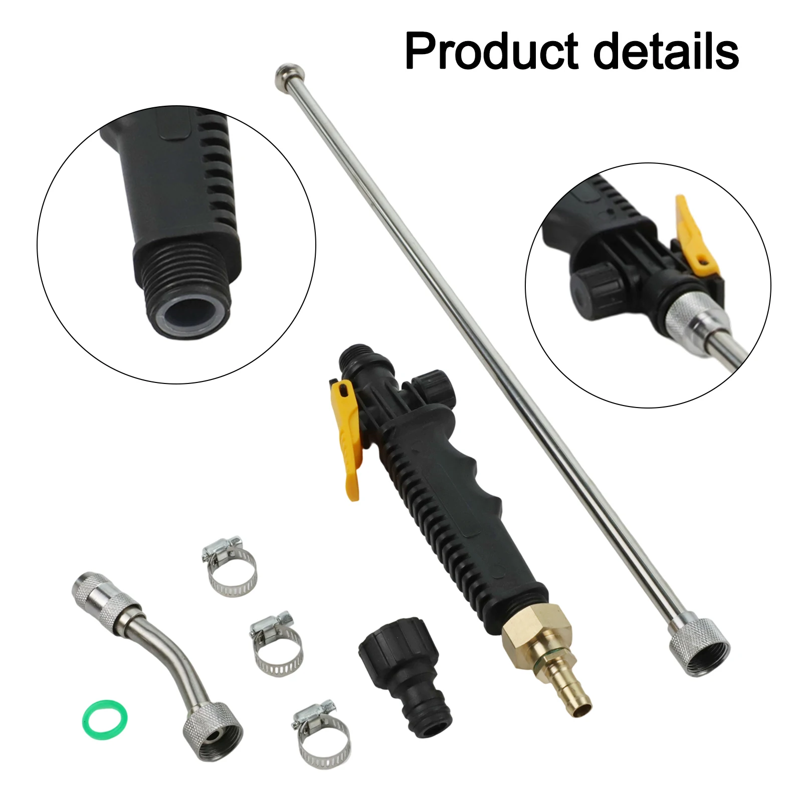 Pulverizador portátil de aço inoxidável, lavadora de alta pressão, para lavagem de veículos de jardim, rega de jardim, peças de reposição