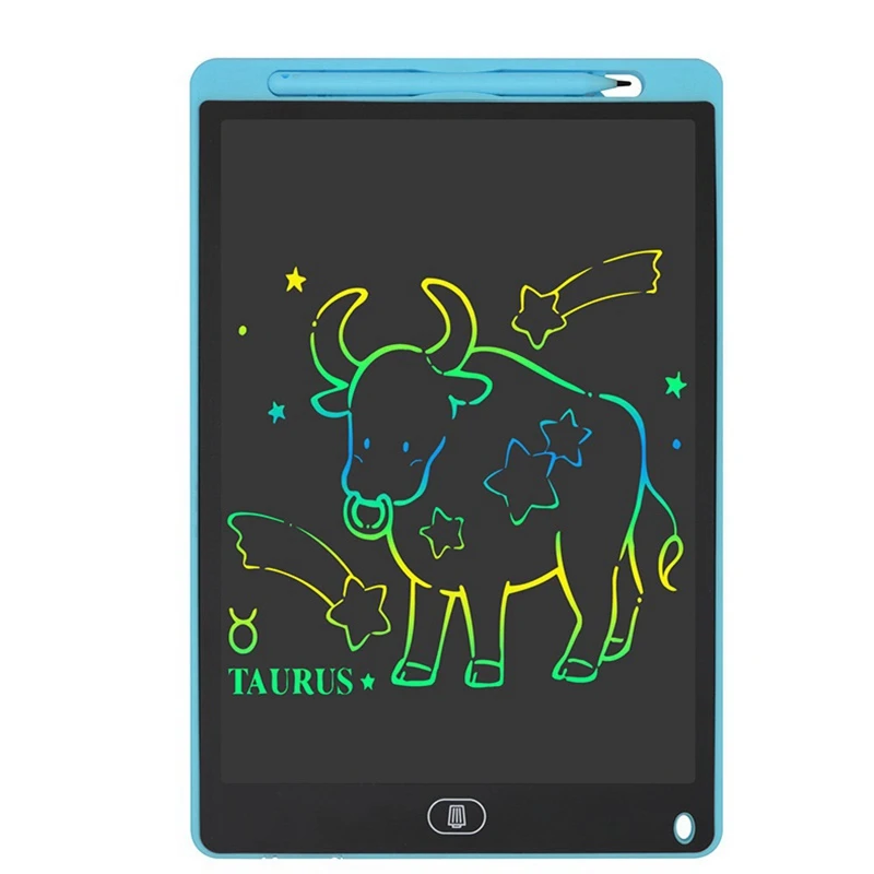 12 Inch K Model Lcd Handwriting Board Color Drawing Doodle Eye Protection Writing Board Color Screen,Light Blue Easy To Use