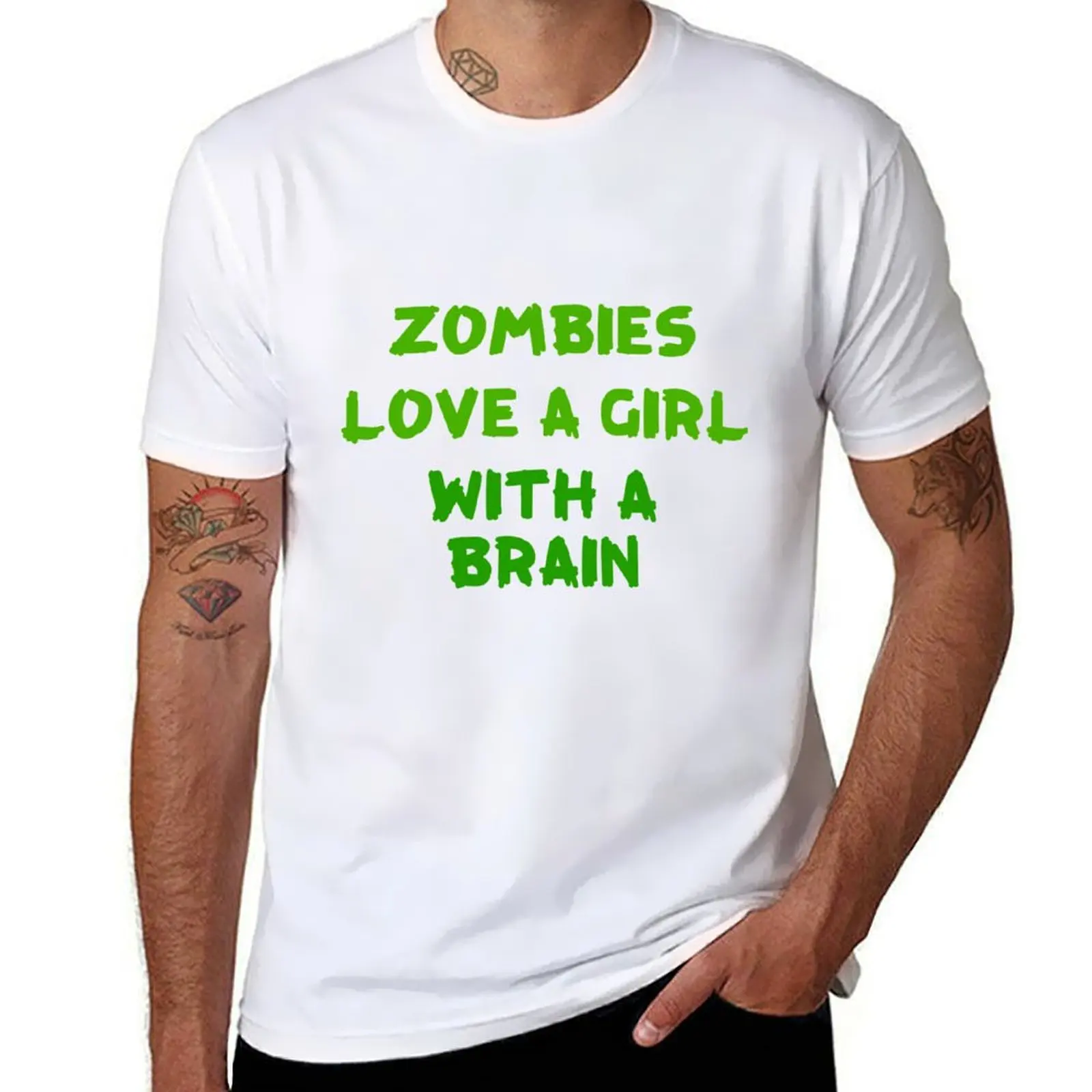 

zombieland has no brain T-Shirt man graphic t shirt t shirt custom print T-Shirt
