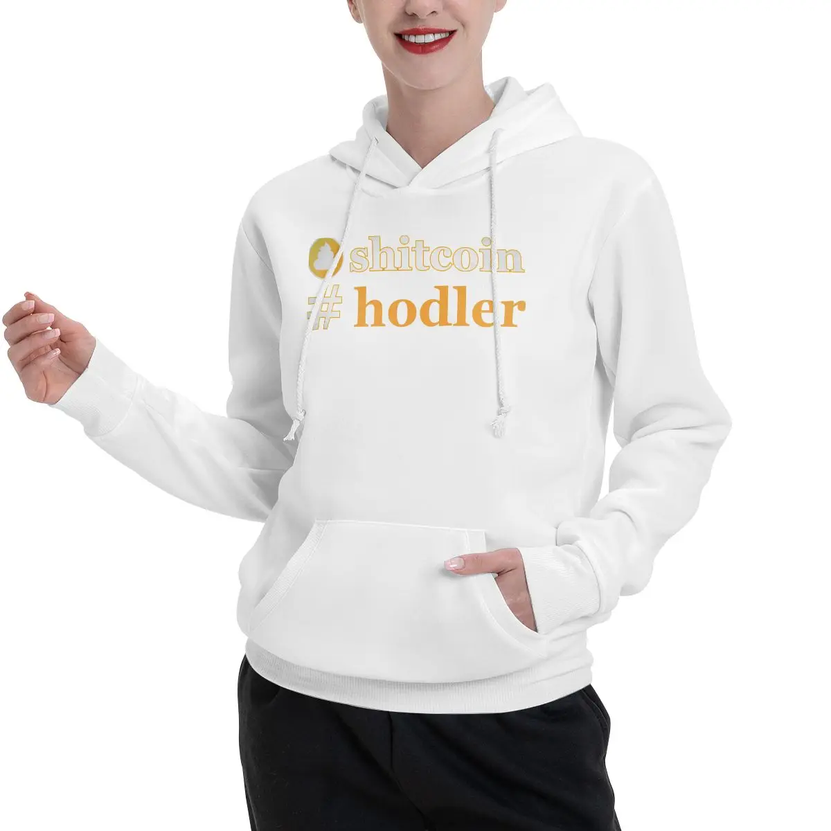 Shitcoin Hodler Essential Couples Plus Velvet Hooded Sweater Unique Vintage Home Cute Hooded rope Hoodie