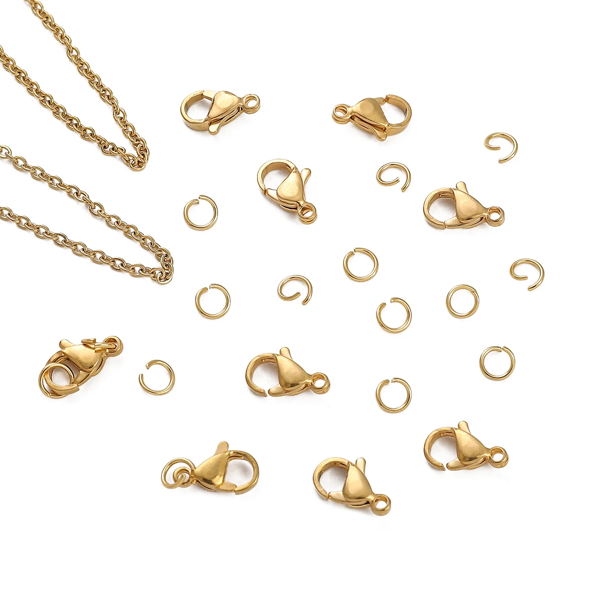 

3Meter Alloy Link Chain with Jump Rings And Lobster Clasps for DIY Jewelry Making - Bulk Necklace Chains for Accessory Creations