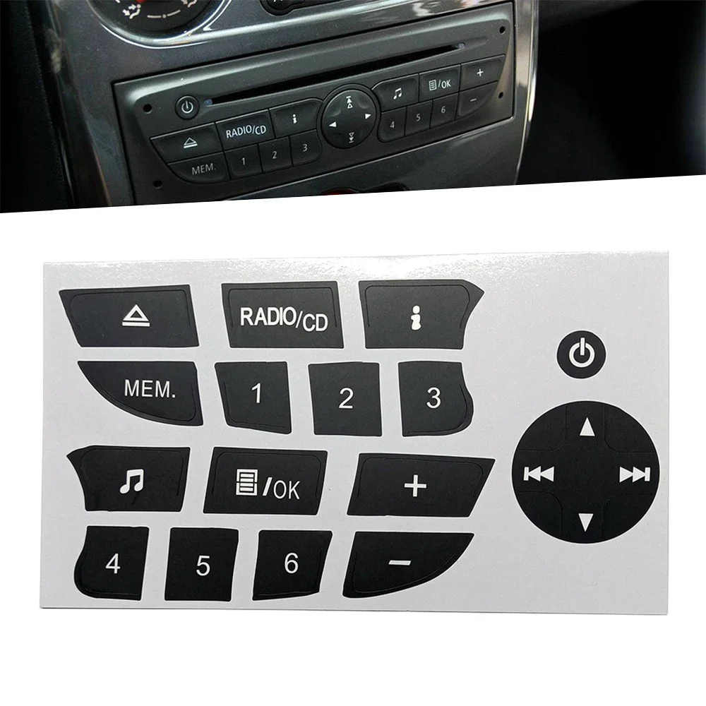 For Renault Megane Clio 2009 2010 2011 Car Multimedia Menu CD Radio Audio Switch Button Repair Decal Sticker Anti Scratch