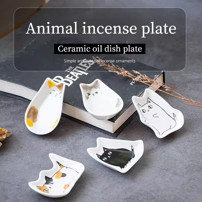 Plato pequeño de cerámica de estilo japonés, salsa de soja, vinagre, mostaza, condimento, Animal, restaurante de cerámica, creatividad, plato para el hogar, cocina