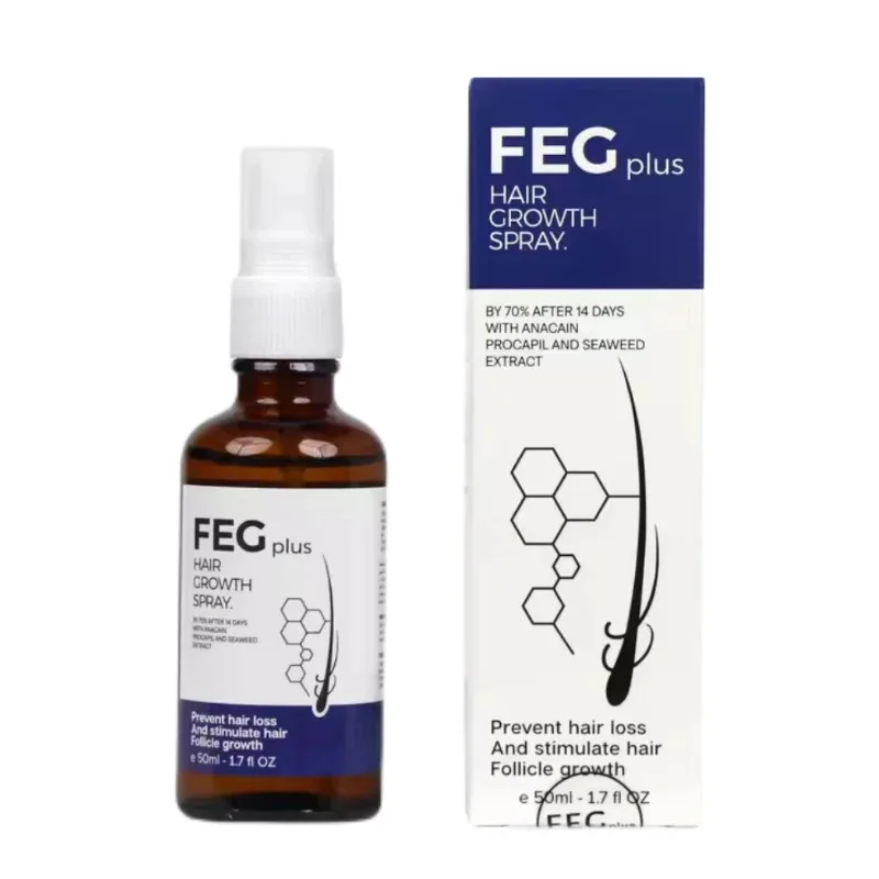 2025 Hot Selling Professional 50ml Organic FEG  PLUS  Damaged Hair Care Treatment Regrowth FEG Hair Growth Spray For Thicker