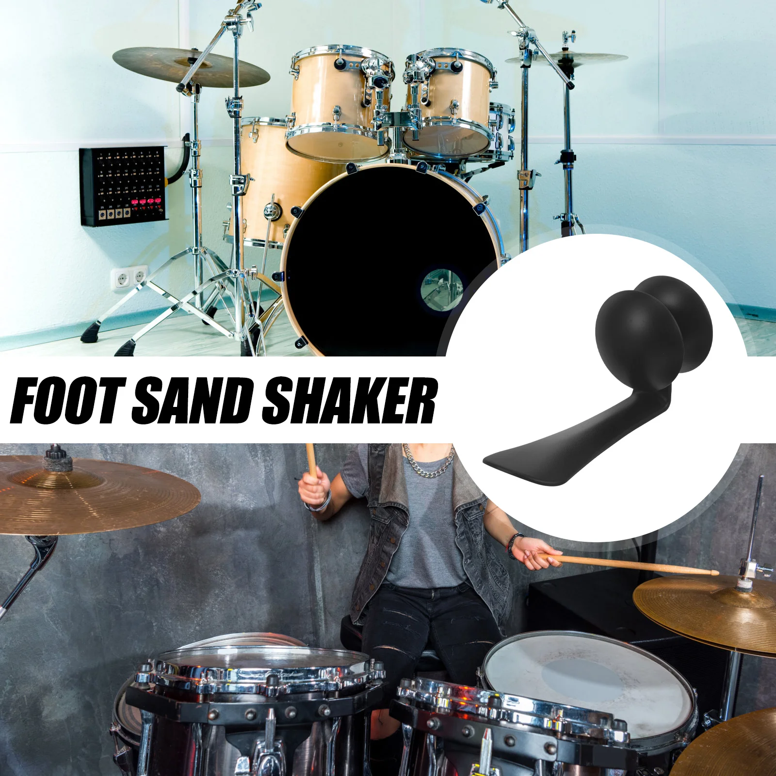 Percussion Shaker Percussion Instrument Foot Rattle Bell Foot Tambourine Prop for Stage cowbell for drum kit