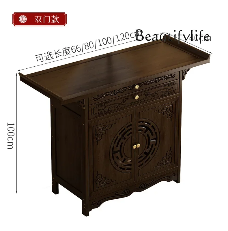 Buddhist niche new Chinese vertical cabinet offering table household incense case Bodhisattva offering cabinet - Image 5