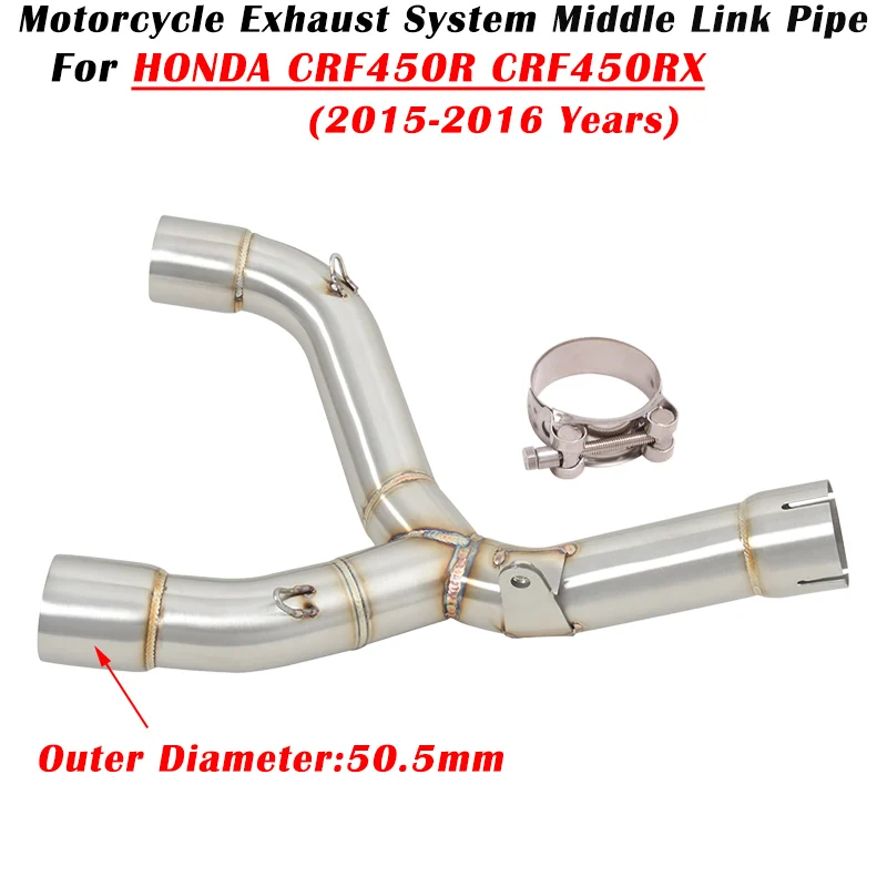 Slip On For HONDA CRF450R CRF450RX CRF 450R 450RX 2015 2016 Motorcycle Exhaust Escape System Modified Muffler Middle Link Pipe