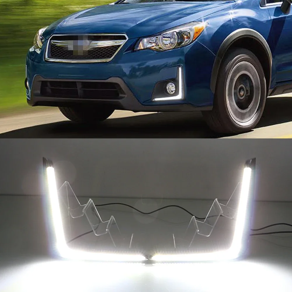 

1 Pair LED Daytime Running Light Waterproof Yellow Turn Signal Light Fog Lamp LED DRL For Subaru XV 2016 2017 2018