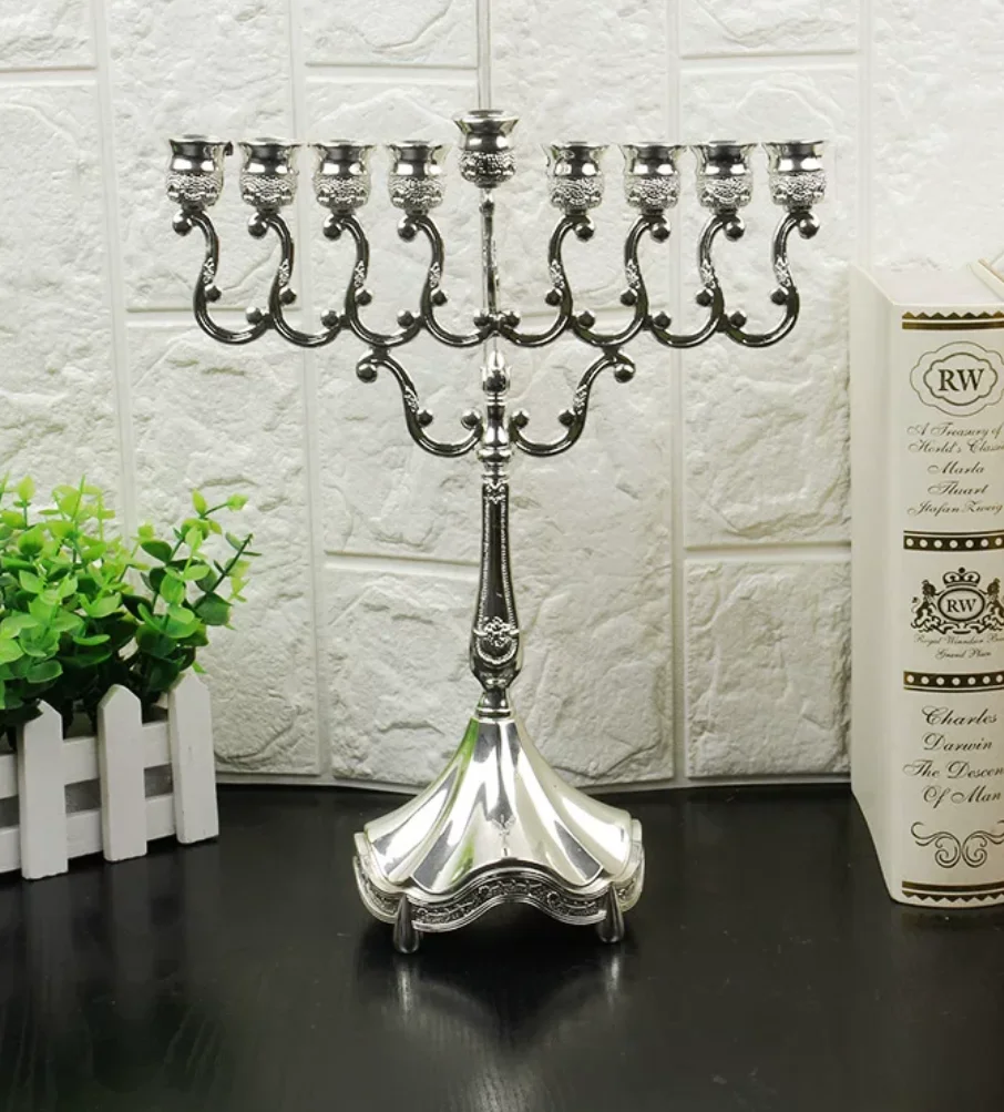 

Jewish Menorah Judaica Traditional Hanukkah Candle Holders Religions Chanukah Crafts Home Decor Candlesticks 9 Branch