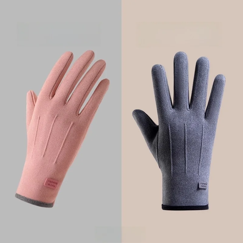 Thickened Fleece Touchscreen Gloves for Men And Women Winter Cycling  Vehicle Riding Outdoor Warm Windproof Cold Proof