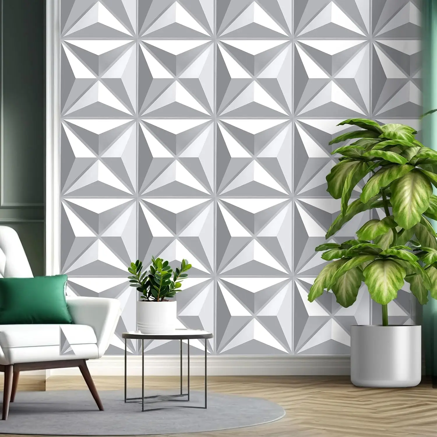 Decorative 3D Wall Panels in Diamond Design 30cm 3d wall sticker Wallpaper Champagne gold Wood grain waterproof bathroom kitchen
