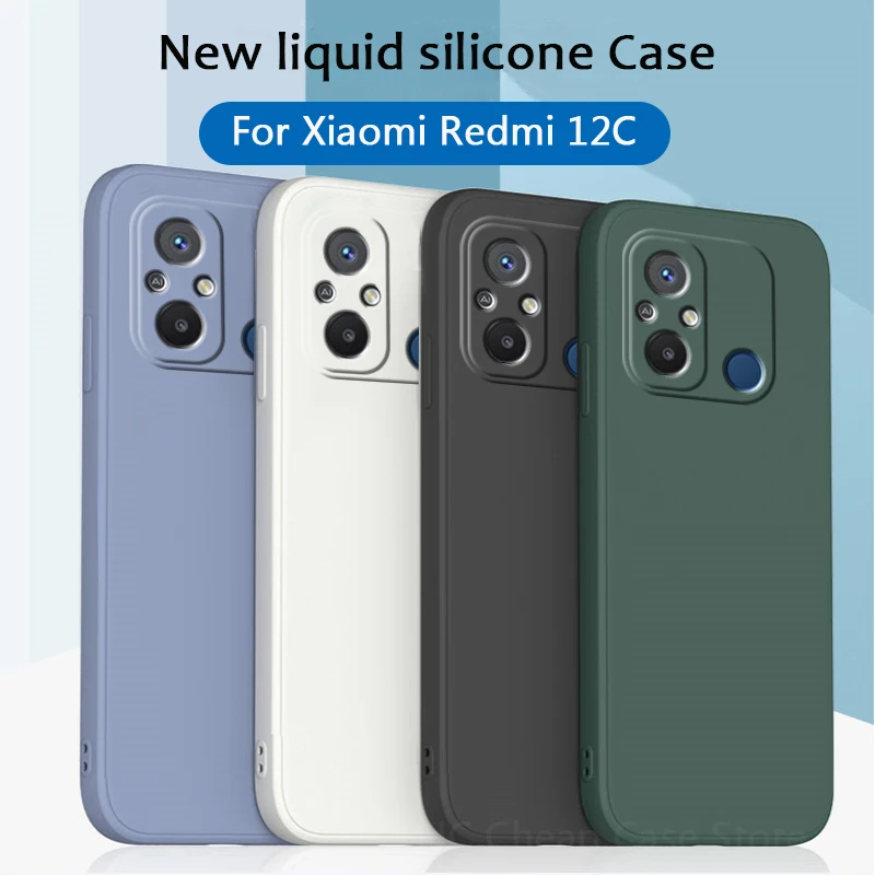 For Redmi 12C Mobile Phone Case Antishock Silicone Case for Xiaomi Redmi 12C Back Cover for Redmi 12 C Liquid Thin Silicone Case