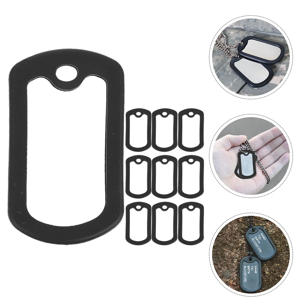 10pcs Dog Tag Silicone Black Dog Tags Silencers Pet Supplies Dog Id Tag Dog Id Tag Protector