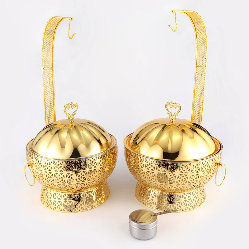 gold stainless steel buffet food warmer