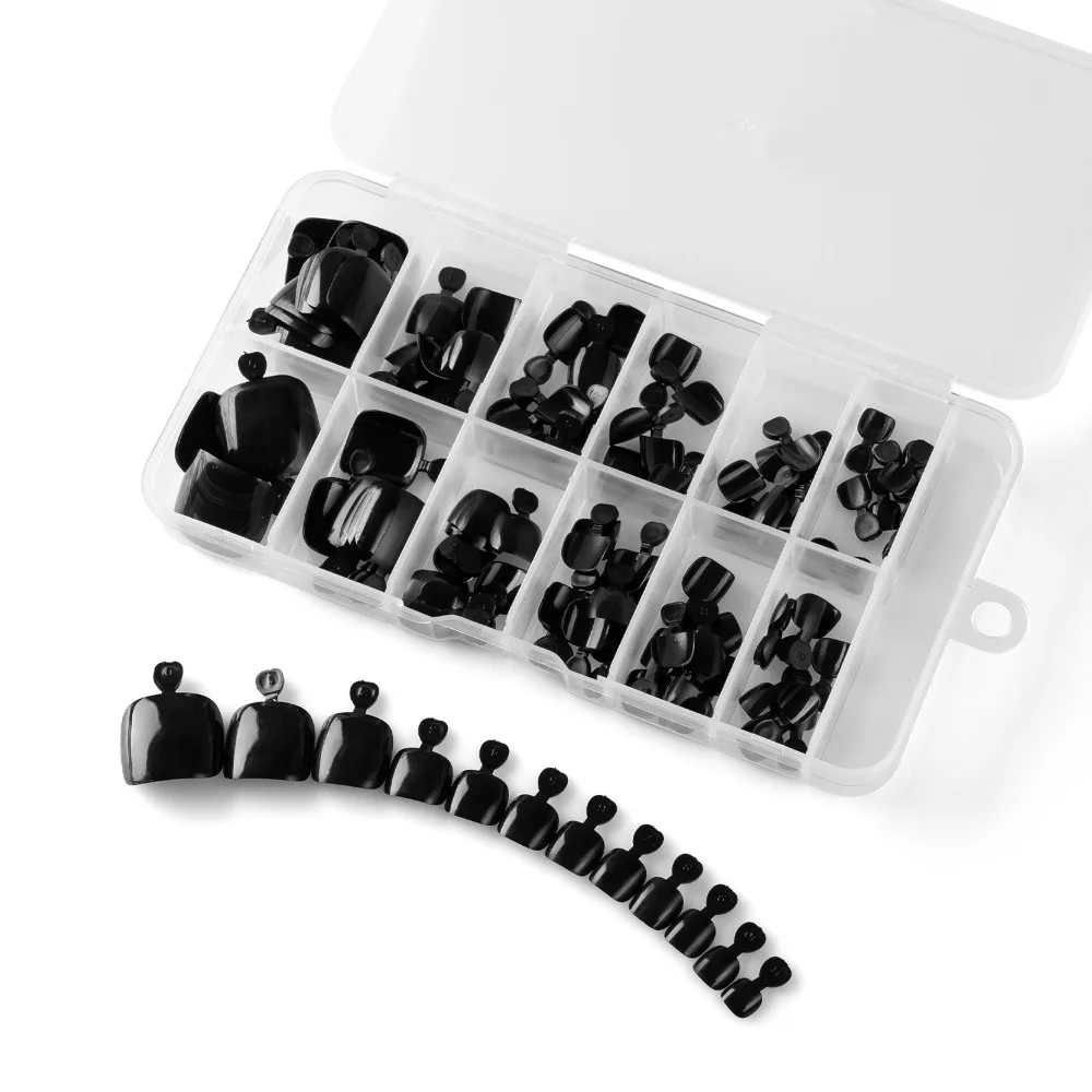 120pcs New Pure Color Press on Toenails Acrylic Artificial Fake Toe Nails False Toenail Tip Women