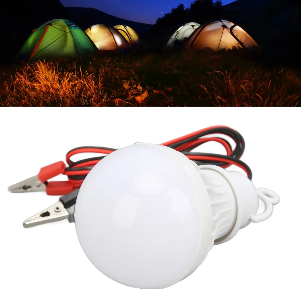 Durable 12V 5W LED Camping Lantern Plastic With Hook Portable Tent Light Outdoor LED Light Fishing