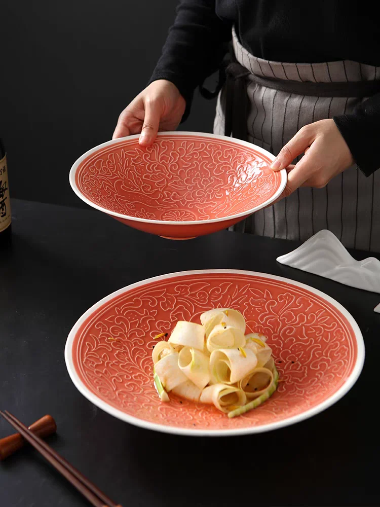 

Creative plate uterus relocated round doohickey bowls specialty tableware relief cold dishes ceramic high-grade gazpacho display