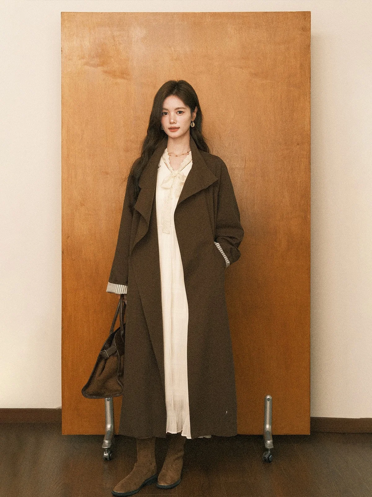 

Модное длинное свободное женское пальто: осенняя новинка, винтажный стиль, цветное, элегантная женская ветровка