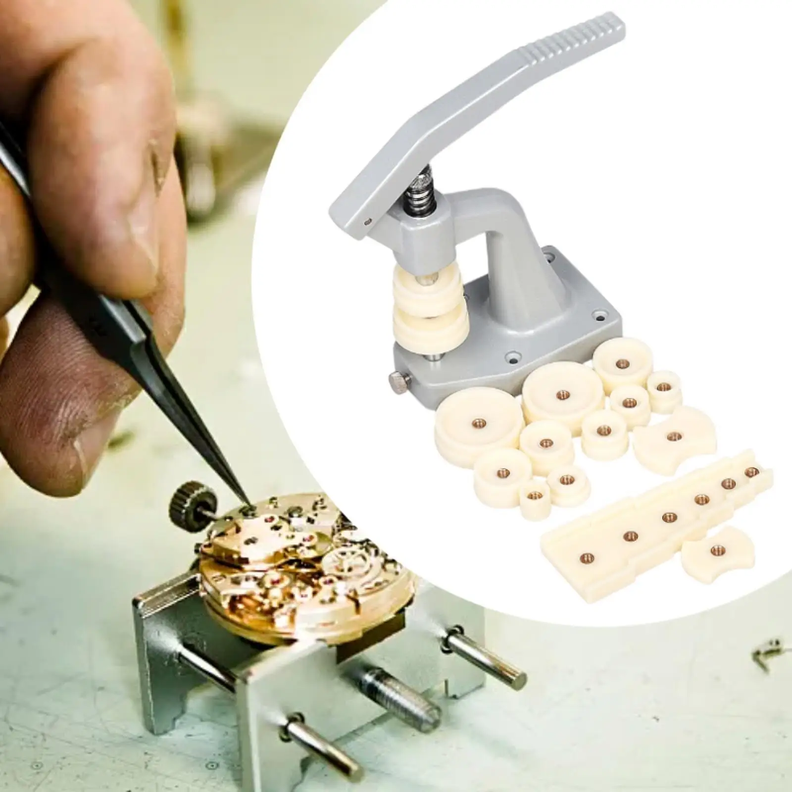 Watch Back Case Closer for Closing The Cover Fastener Repair Tool Portable Watch Press Tool Set for Watches Repairing Adults Men