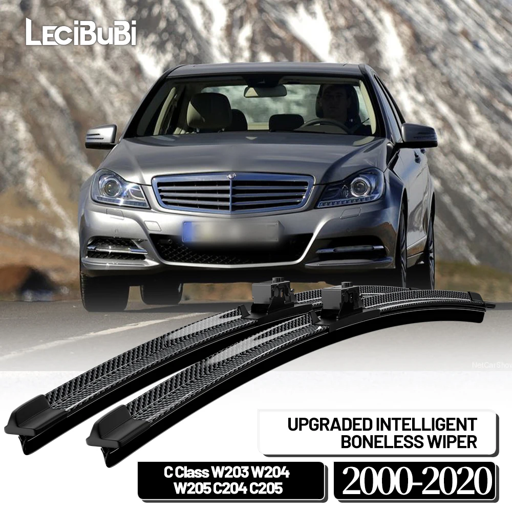 Für Mercedes Benz C Klasse W203 W204 W205 C204 C205 2000-2020 2 stücke Frontscheibe Wischer Klingen scheibenwischer Carbon Faser