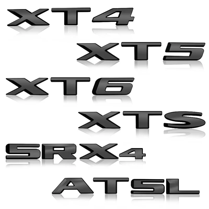 Bright Black Metal Car Rear Trunk Emblem Badge For Cadillac CT4 CT5 CT6 XT4 XT5 XT6 CTS XTS ATS SRX SRX4 ATSL AWD 25T 28T 40T