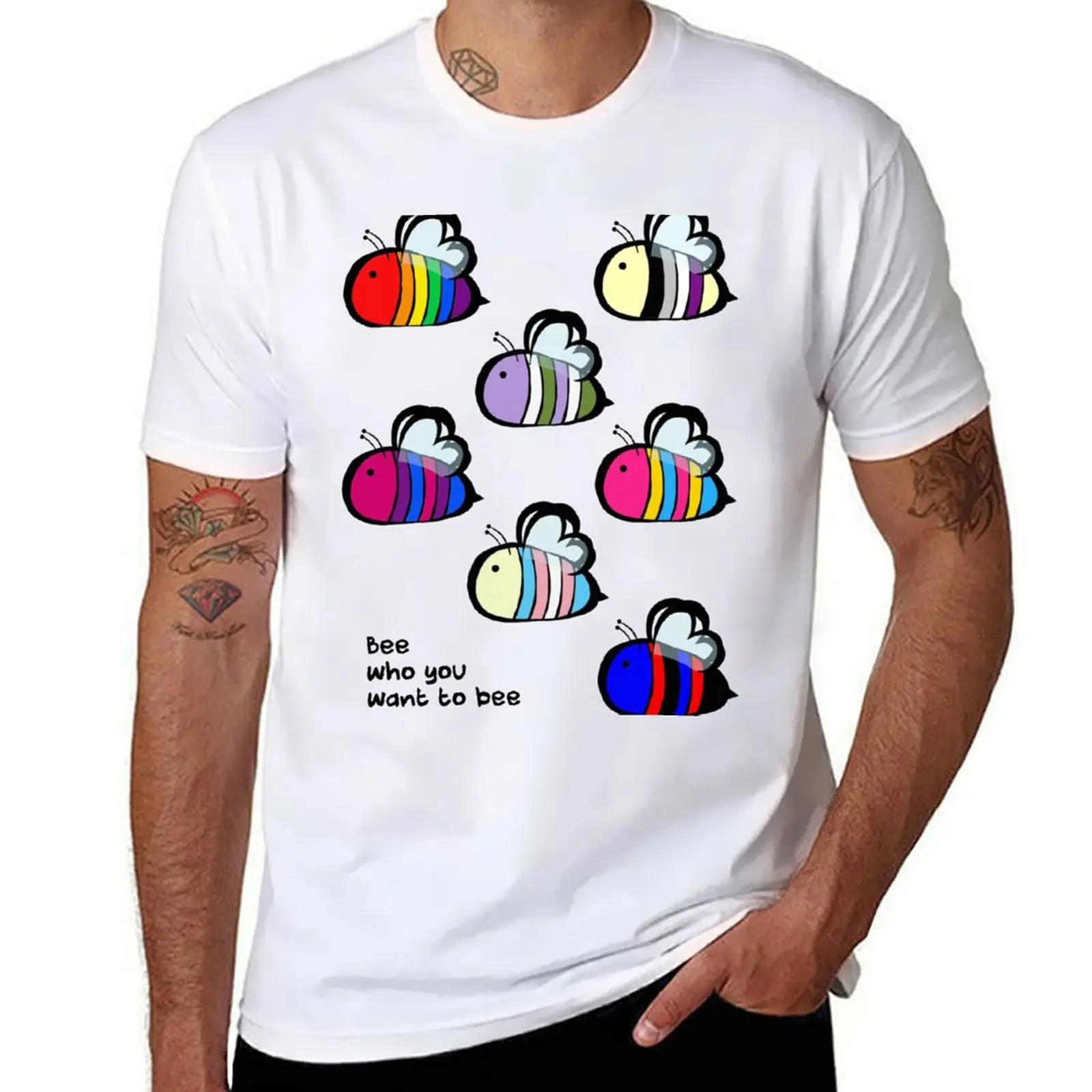 

LGBT Pride Bee Swarm T-Shirt man t shirt designer man t shirts cotton man t shirt cotton high quality T-shirt