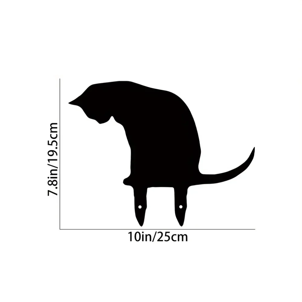 Unique 1pc Metal Cat Garden Statue – Black Cat Silhouette Novelty. Distinctive Garden Stakes. Unusual Animal Stakes for Yard