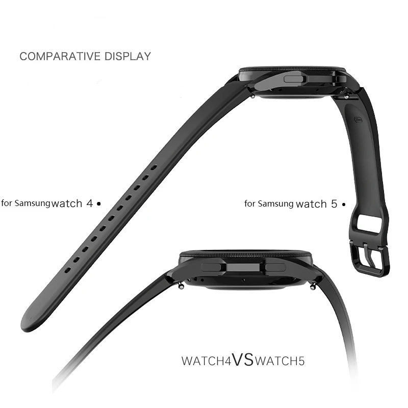 Original Silicone Strap for Samsung Watch 5/4 44mm 40mm Watch 5 Pro 45mm Magnetic Buckle Band for Galaxy Watch 4 Classic 42 46mm