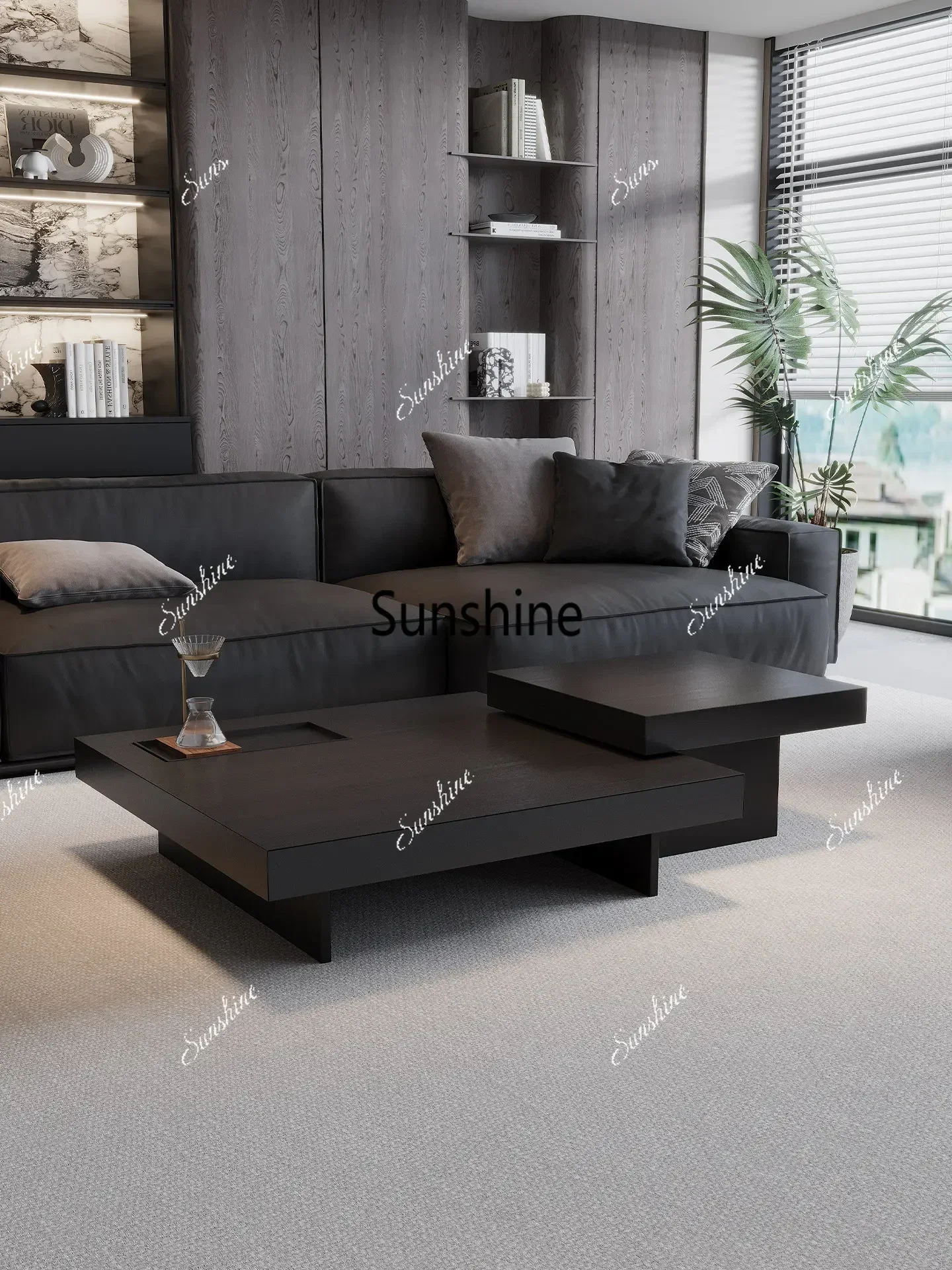 Combination solid wood living room home modern simple light luxury with drawer coffee tableT*