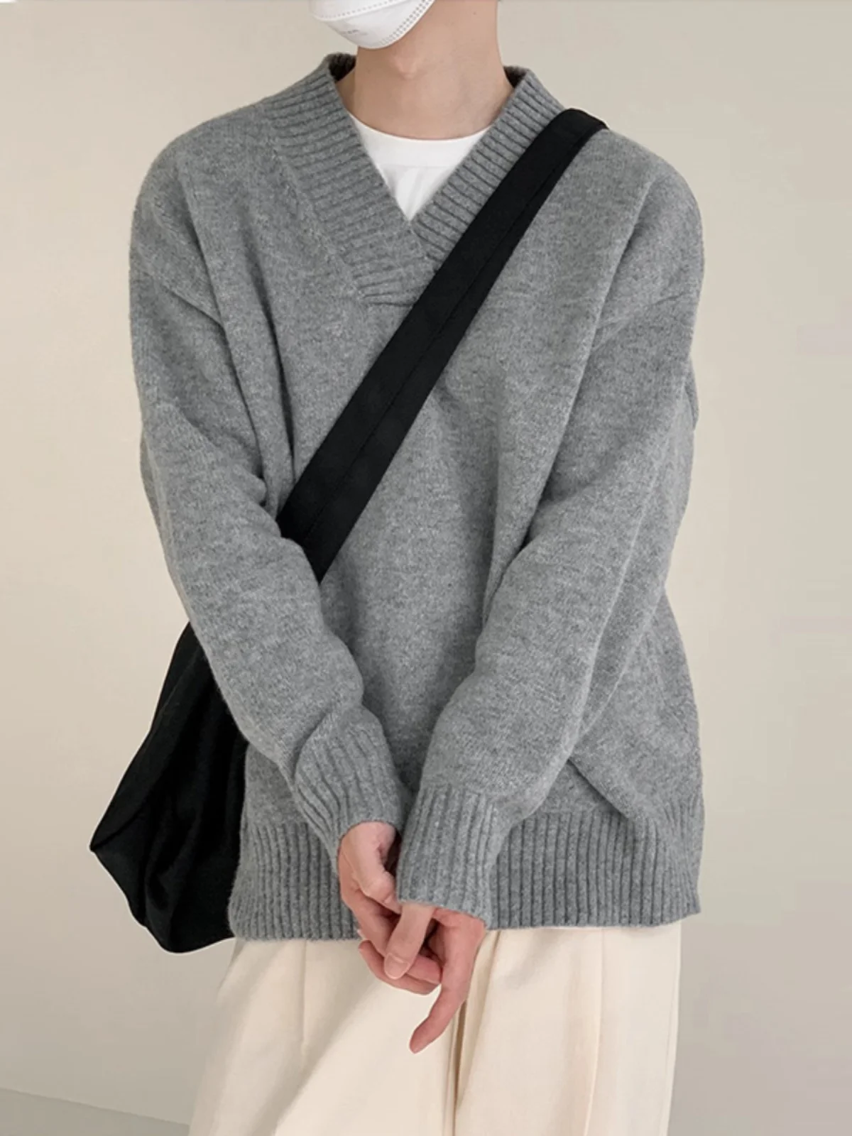 

Lazy V-Ne Knitwear ex Autumn Winter Long Sve Youth Faion College Sle Sweater Simple Casual Knitted irt